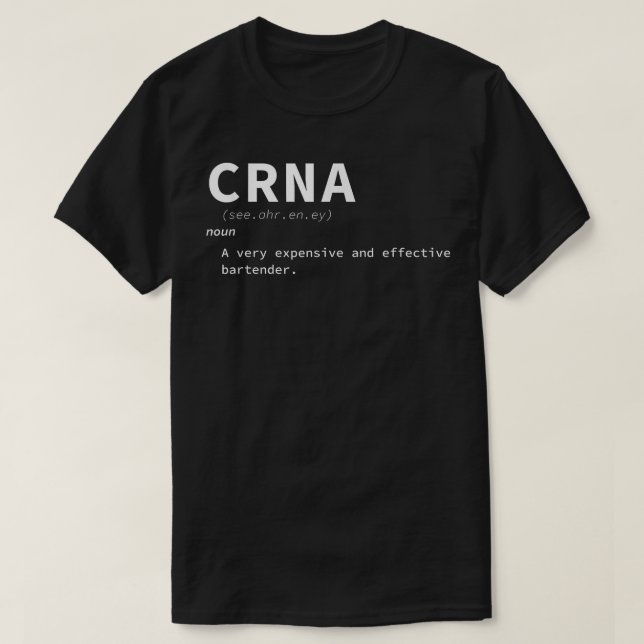 Camiseta Graciosa enfermera anestesista certificada por CRN (Diseño del anverso)