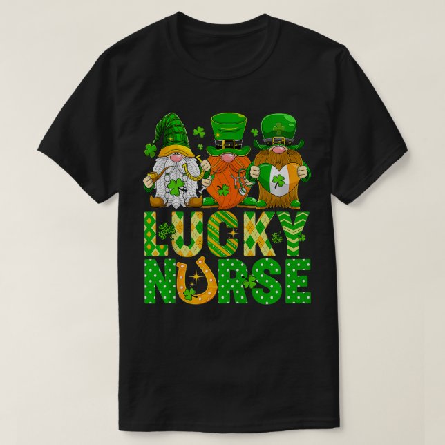Camiseta Graciosa Enfermera Con Stethoscope St Patri (Diseño del anverso)