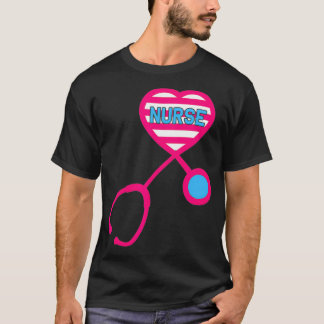 Camiseta Graciosa Enfermera Corazón Stethoscope Enfermería 