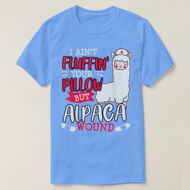 Camiseta Graciosa enfermera de cuidado de herida Alpaca Lla (Diseño del anverso)