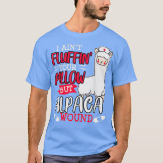 Camiseta Graciosa enfermera de cuidado de herida Alpaca Lla