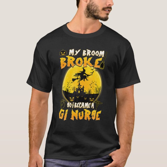 Camiseta Graciosa Enfermera De Enfermería Bruja Disfraz De  (Anverso)