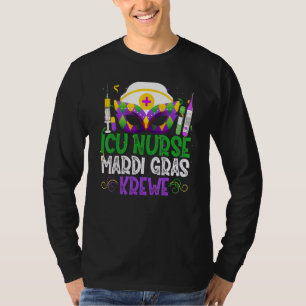 Camiseta Graciosa enfermera de Icu, Krewe, mastica el carna