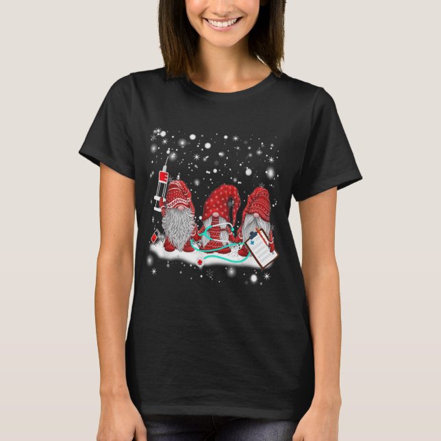 Camiseta Graciosa enfermera Gnomes Santa Navidades Enfermer (Anverso)