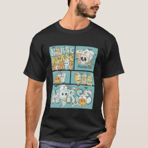 Camiseta Graciosa enfermera Halloween Blue Tile