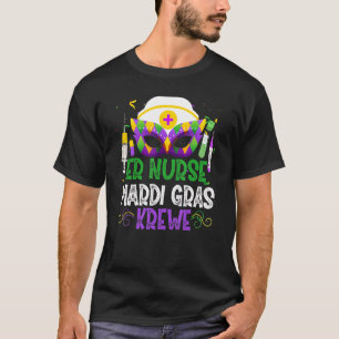 Camiseta Graciosa enfermera Krewe Enfermería máscaras Mardi
