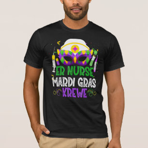 Camiseta Graciosa enfermera Krewe Enfermería máscaras Mardi