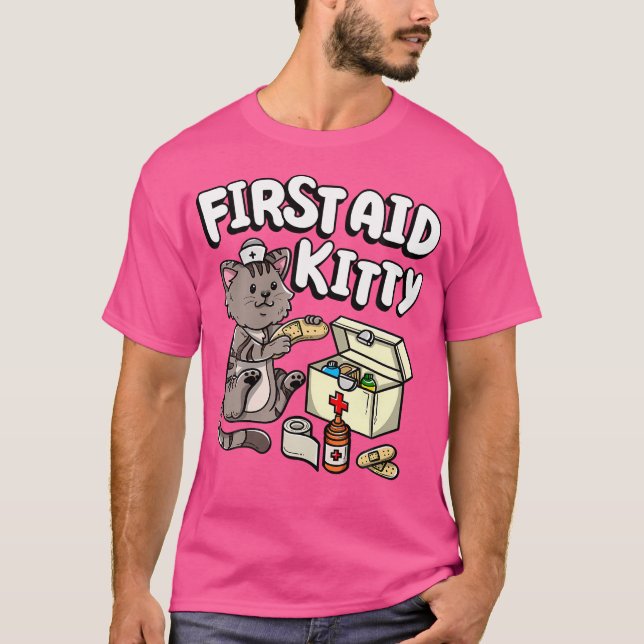 Camiseta Graciosa enfermera Médica de Medicina de Gato Gati (Anverso)