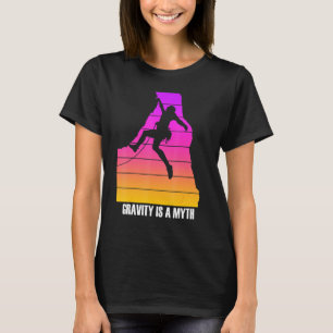 Camiseta Graciosa Escalada De Rock Para Los Hombres Clavado