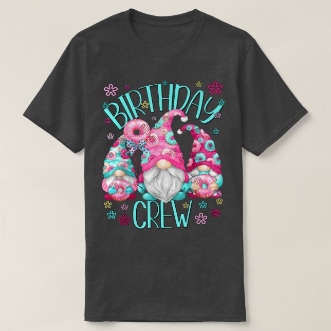 Camiseta Graciosa Escuadrón Gnome Fiesta De Donut Rosa Para (Diseño del anverso)