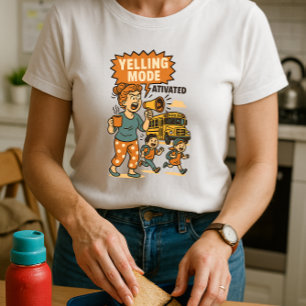 Camiseta Graciosa Escuela Mamá Camisa; Mamá Modo Grito