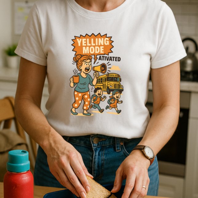 Camiseta Graciosa Escuela Mamá Camisa; Mamá Modo Grito (Subido por el creador)