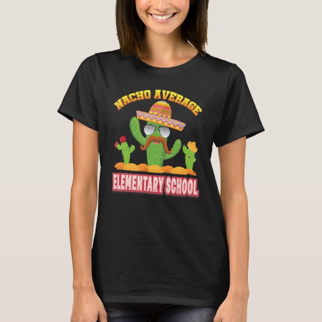Camiseta Graciosa Escuela Primaria Media B de Cactus Nacho (Anverso)