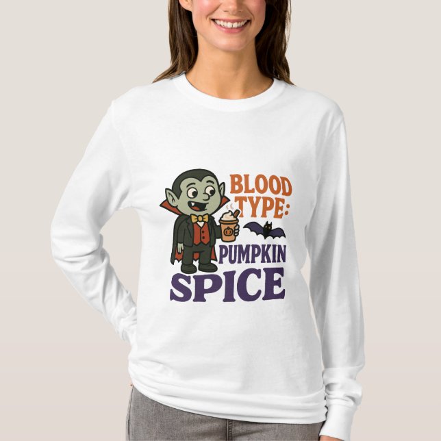 Camiseta Graciosa especia de calabaza de vampiros - Hallowe (Anverso)