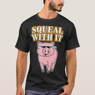 Camiseta Graciosa Esqueal De Cerdo Con Ella Trata De Parodi