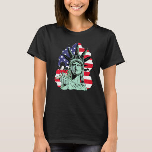 Camiseta Graciosa Estatua De La Libertad Fumando Patriótico