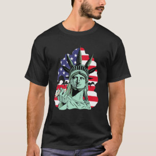 Camiseta Graciosa Estatua De La Libertad Fumando Patriótico