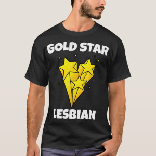 Camiseta Graciosa Estrella de Oro Novedad Lesbiana Orgullo