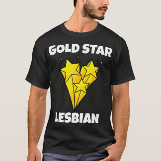 Camiseta Graciosa Estrella de Oro Novedad Lesbiana Orgullo