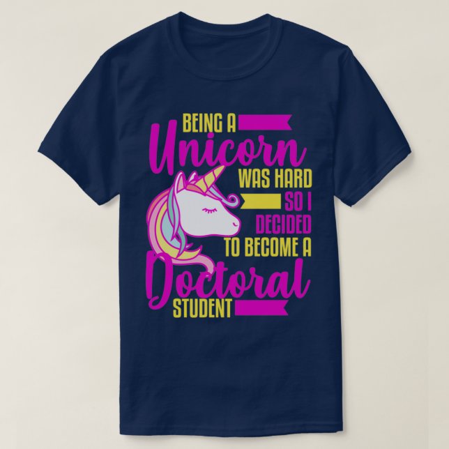 Camiseta Graciosa estudiante de doctorado Unicorn Psyd Hood (Diseño del anverso)