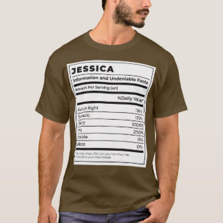 Camiseta Graciosa etiqueta de comida Ingredientes femeninos
