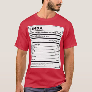 Camiseta Graciosa Etiqueta de Comida Ingredientes Femeninos