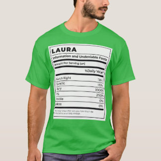 Camiseta Graciosa etiqueta de comida Ingredientes femeninos