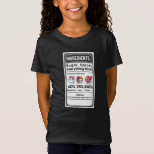 Camiseta Graciosa etiqueta de ingrediente Chica simple Hall
