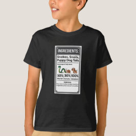 Camiseta Graciosa etiqueta de niño ingrediente simple Hallo