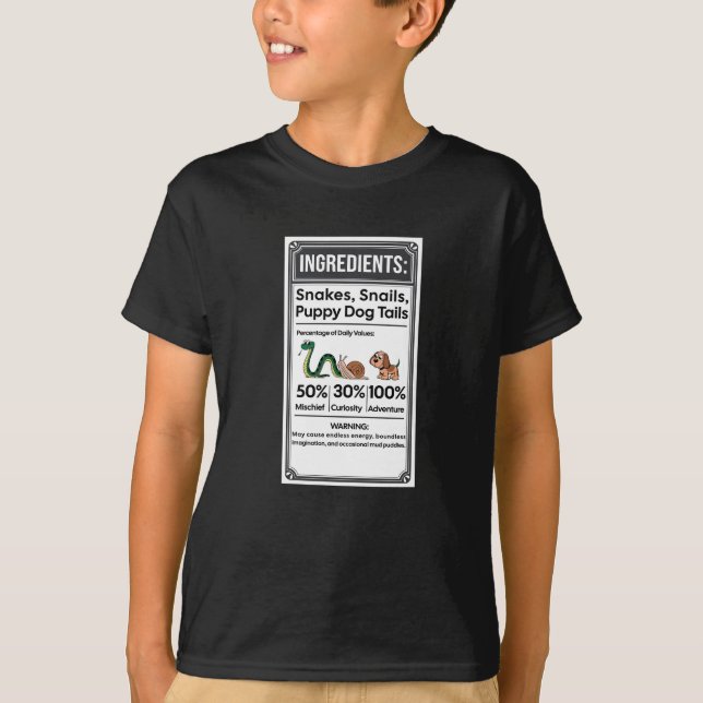 Camiseta Graciosa etiqueta de niño ingrediente simple Hallo (Anverso)