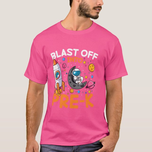 Camiseta Graciosa explosión en el astronauta pre-K Space Lo (Anverso)
