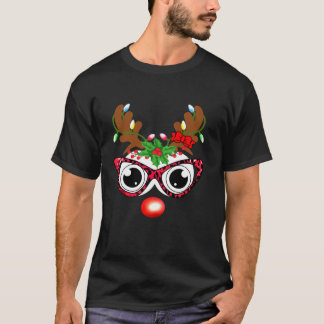 Camiseta Graciosa familia de gafas de leopardo facial de re