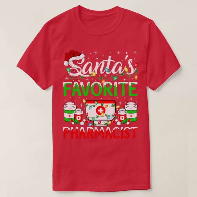 Camiseta Graciosa farmacia Enamorada Navidad Pajama Santa F (Diseño del anverso)