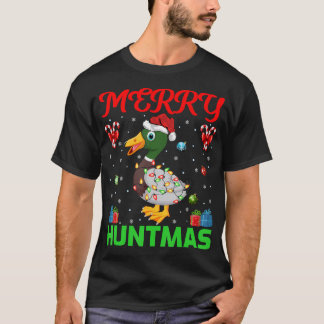 Camiseta Graciosa Feliz Cacería de Caza de Patos en Navidad