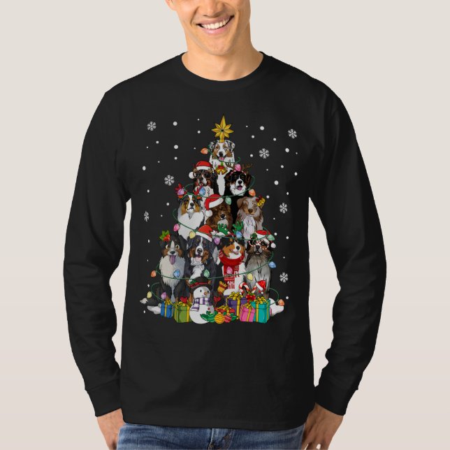 Camiseta Graciosa Feliz Dogmas Pastor Australiano Navidad (Anverso)