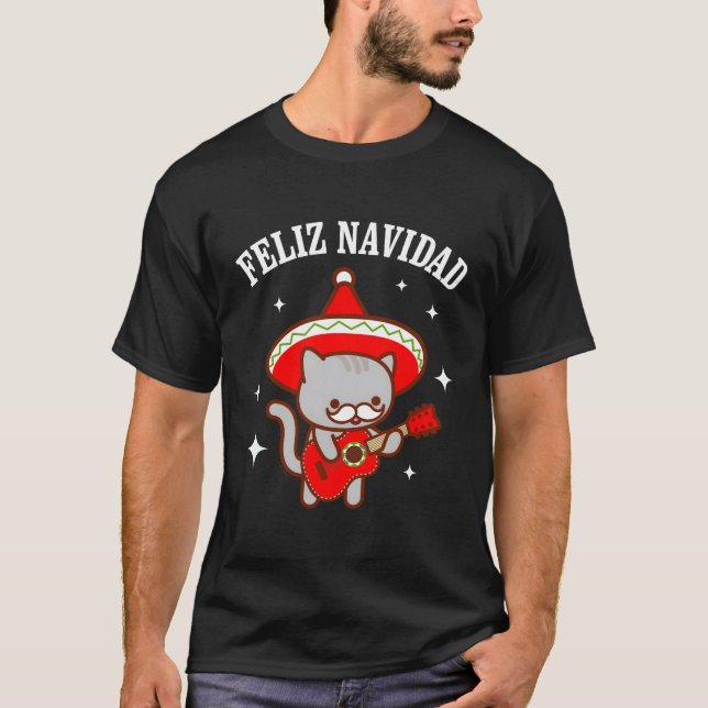 Camiseta Graciosa Feliz Navidad Meowiachi Cat Para Navidade (Anverso)