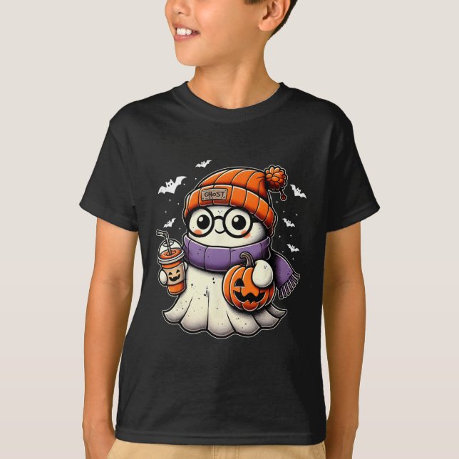 Camiseta Graciosa fiesta de Halloween Ghost Pumpkin Ghost H (Anverso)