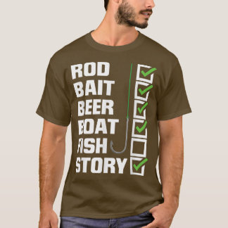 Camiseta Graciosa Fishing Rod Beer Boat (No) Fish Story