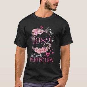 Camiseta Graciosa Floral 1982 Vintage 40 Años De Edad 40 Na