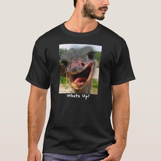 Camiseta Graciosa foto de pájaro de avestruz (Anverso)