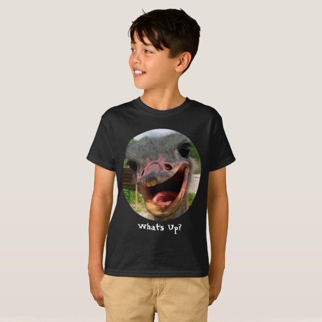 Camiseta Graciosa foto de pájaro de avestruz de niño (Anverso completo)