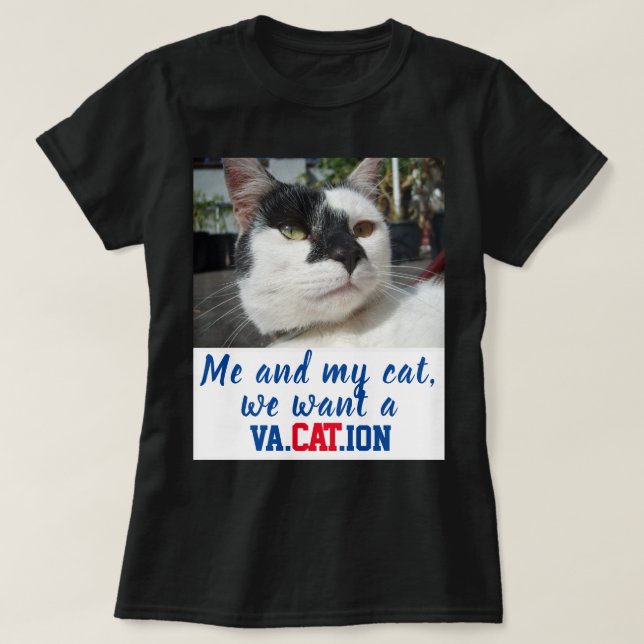 Camiseta Graciosa foto de un gato Personalizado Queremos a  (Diseño del anverso)
