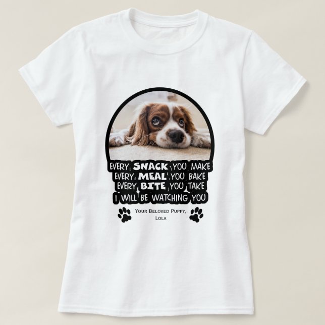 Camiseta Graciosa foto de un Mascota blanco y negro lindo (Diseño del anverso)