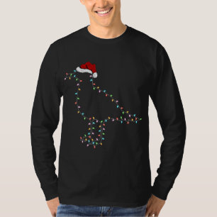 Camiseta Graciosa gaviota de pájaro navideño iluminando la