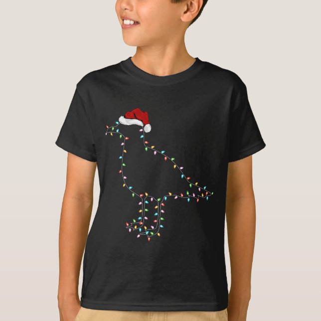 Camiseta Graciosa gaviota de pájaro navideño iluminando la  (Anverso)