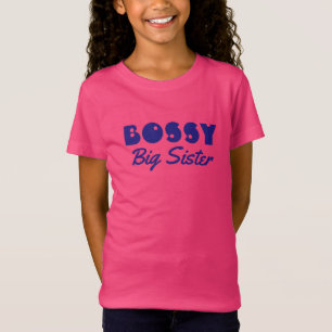 Camiseta Graciosa "Gran Hermana de BOSSY" con texto azul