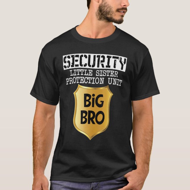 Camiseta Graciosa Gran Hermano Seguridad Y Proteger Present (Anverso)