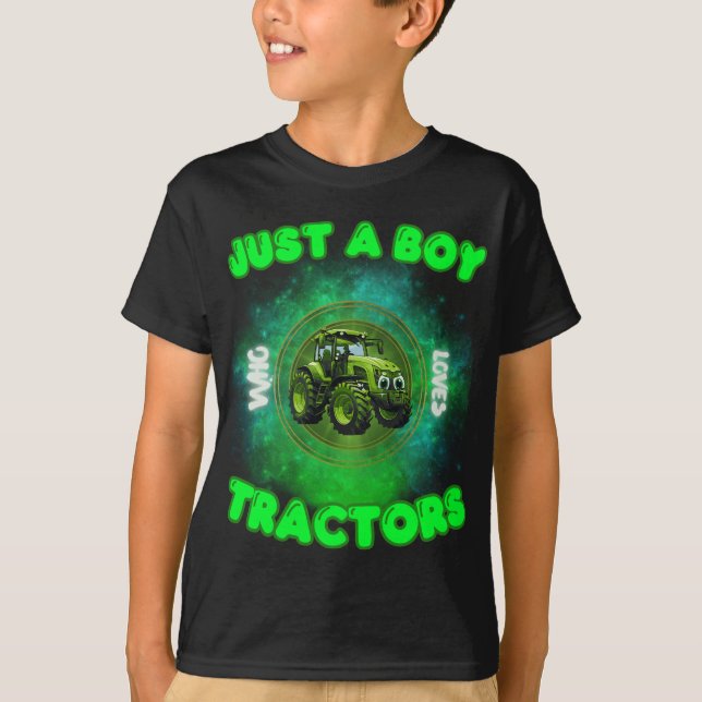 Camiseta Graciosa Granja Lover Sólo Un Niño Que Ama Los Tra (Anverso)
