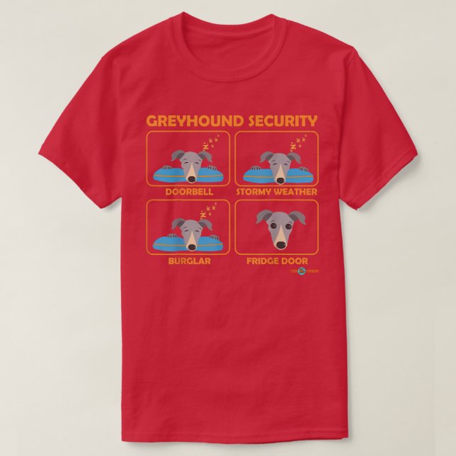 Camiseta Graciosa Greyhound Greyhound Security Greyhound (Diseño del anverso)