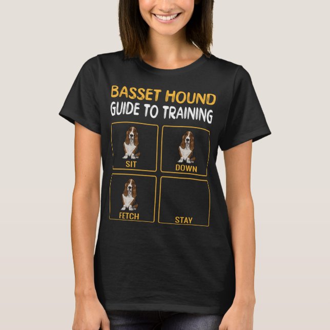 Camiseta Graciosa Guía Basset Hound Para Entrenar Obedienci (Anverso)